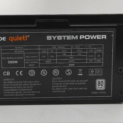 be quiet! System Power S6 (BQT S6-SYS-UA-350W) | 350W | 80+