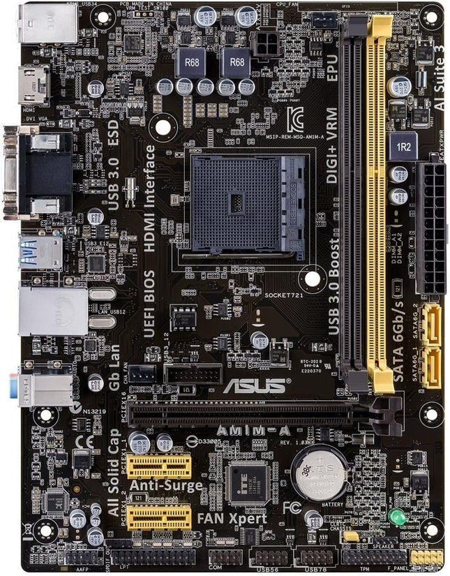 ASUS AM1M-A Mainboard | Micro-ATX | AM1 | AMD Socket FS1b