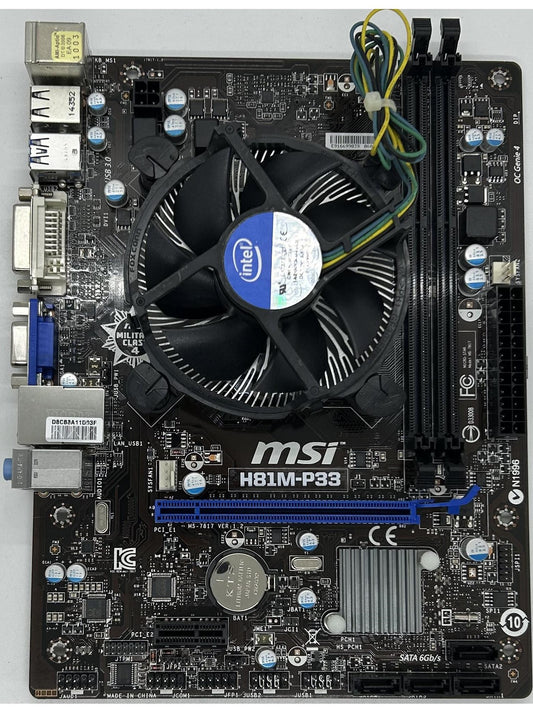 Upgrade Bundle | MSI H81M-P33 (ohne IO-Blende) & Intel Core i5-4690 | 4 - 16GB DDR3 RAM