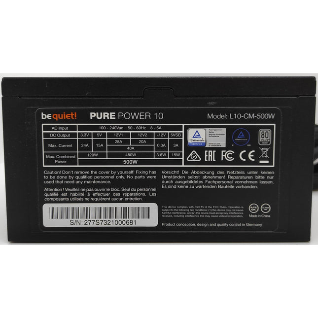 be quiet! Pure Power 10 (L10-CM-500W) | 500W | 80+ Silvers