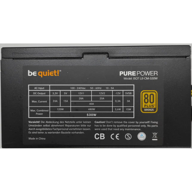 be quiet! Pure Power BQT L8-CM-530W | 530 Watt | Modular | 80+ Bronze