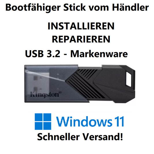 Windows 11 Pro Installationsprogramm | 64 Bit USB 3.2 - Stick 64GB