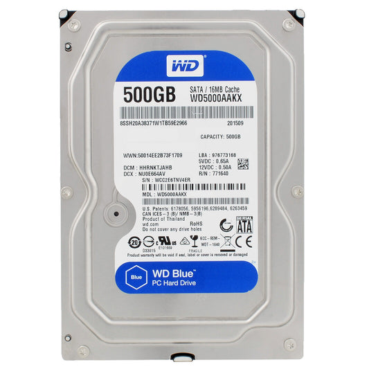 Western Digital Blue 500GB HDD (WD5000AAKX) | 3,5" Interne Festplatte | Desktop Backup Storage